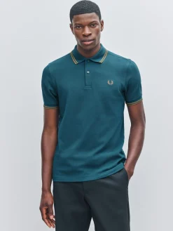 Discount Fred Perry - Polo à double liseré Bleu
