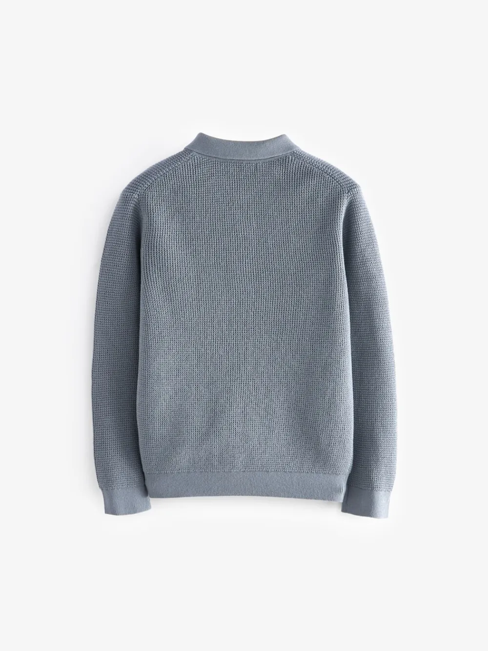 New Next - Polo texturé à manches longues (3-16ans) Bleu
