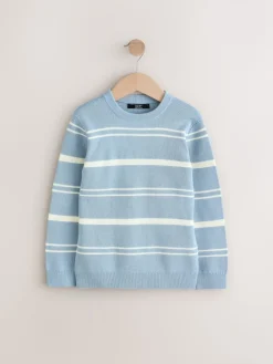 Online Next Bleu - Pull à Rayure Col Rayé 100% Coton (3-16ans)