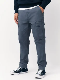 Online Next Bleu - Slim Fit (Slim Fit) - Pantalon cargo stretch en coton