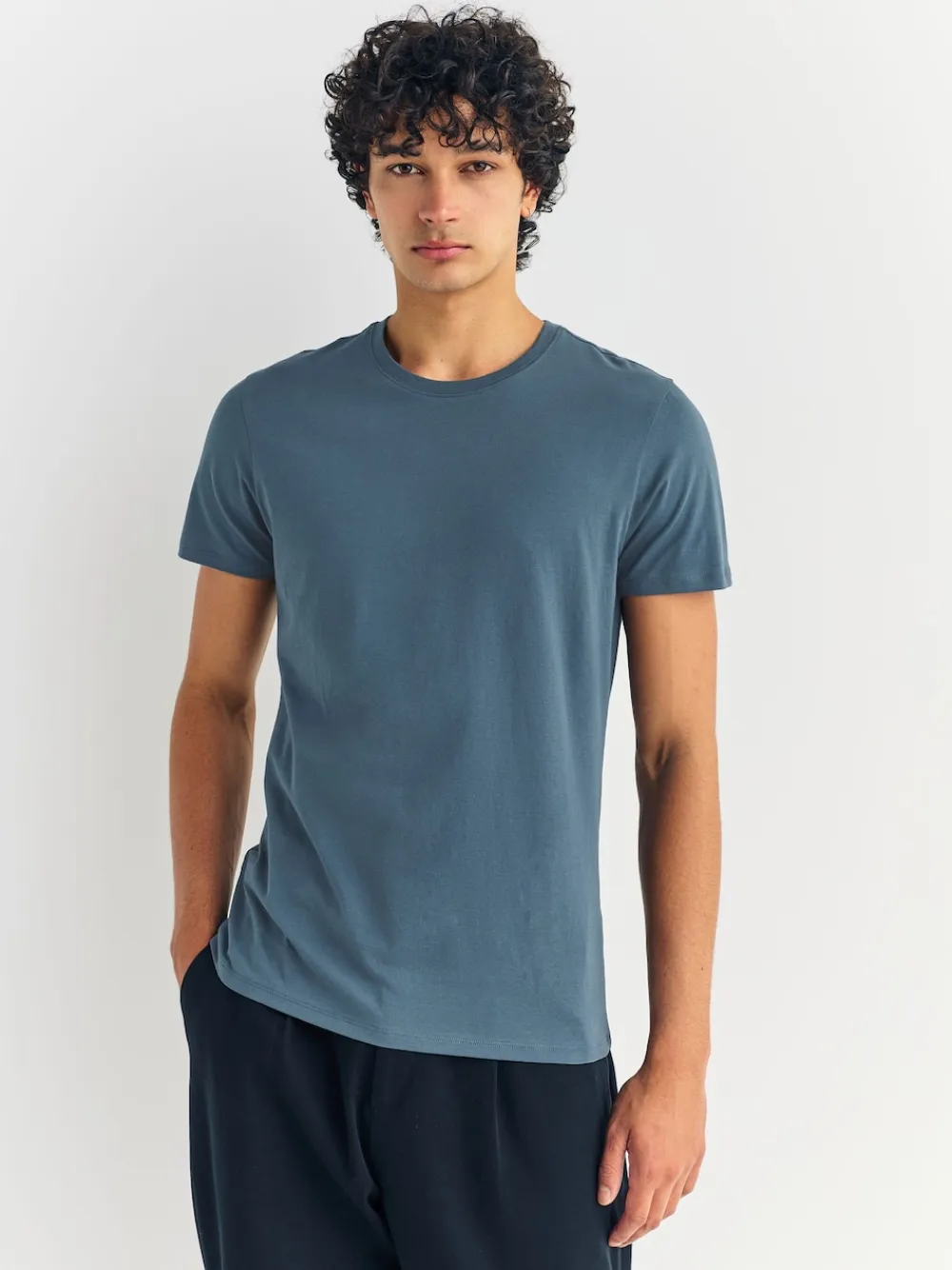Best Next Bleu - Slim Fit (Slim Fit) - T-shirts de superposition en coton 100 %, lot de 5
