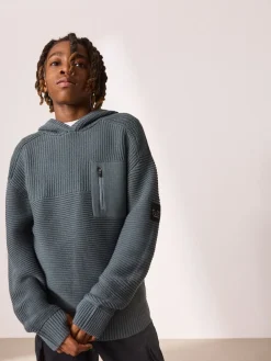 Online Next - Sweat-shirt à capuche en maille utilitaire (3-16ans) Bleu