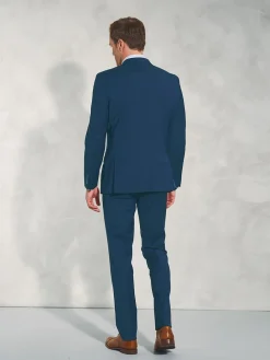 Best Brook Taverner Bleu - Veste de costume habillé lavable en laine mélangée