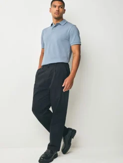 Hot Next - Slim Fit (Slim Fit) - Polo Manches courtes Pique Bleu acier