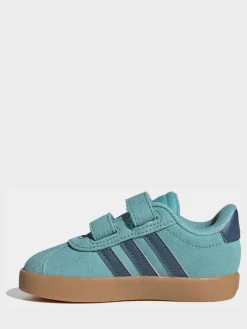 New adidas - Vl Cour 3.0 Baskets bébé à crochets et boucles Bleu canard
