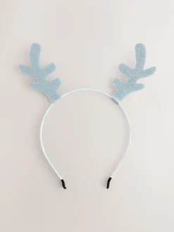 Discount Next Bleu clair - Bandeau pailleté à motif renne de Noël avec Antler