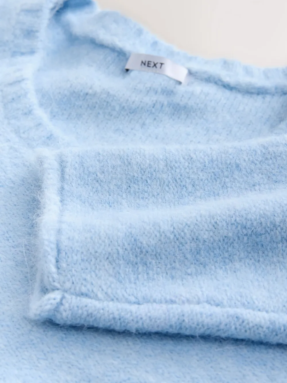 New Next Bleu clair - Pull à col dégagé en laine