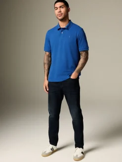 Online Next - Ajustement régulier - Polo Manches courtes Pique bleu foncé