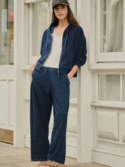Clearance Next bleu foncé - Sweat à capuche zippé en jersey Denim