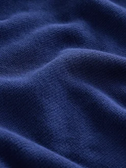 Online Next - Uni - Pull N.Premium Coupe classique 100% Coton Premium à fermeture éclair bleu foncé