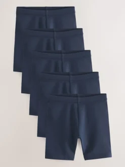 Hot Next Bleu marine - Lot de 5 shorts de vélo extensibles en coton riche (3-16ans)