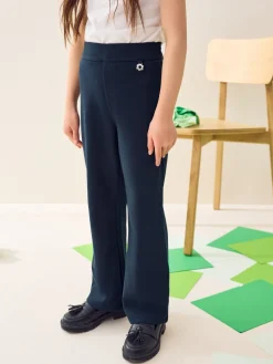 Best Next Bleu marine - Pantalons d'école extensibles à boutonnières en coton riche (3-16ans)