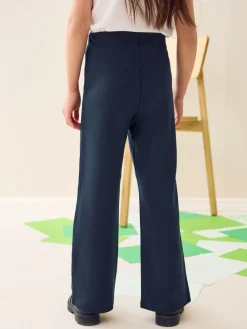 Best Next Bleu marine - Pantalons d'école extensibles à boutonnières en coton riche (3-16ans)