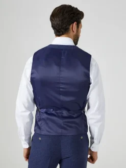 Best Skopes - Jude Tweed Coupe sur mesure Suit Gilet Bleu marine