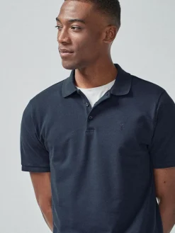 Best Next - Slim Fit (Slim Fit) - Polo Manches courtes Pique Bleu marine