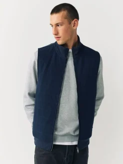 Sale Next Bleu marine - Veste sans manche hybride zippée