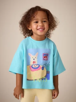 New Next Bleu motif chien - T-shirt Manches courtes (3mths-7yrs)