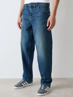Outlet Next Bleu moyen - - extensible Denim Jeans Coupe ample