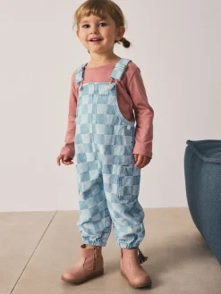 Best Next Bleu moyen - Salopettes à carreaux (3mois-7ans)