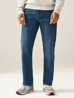 Outlet Next - Straight Fit Classic Jeans extensibles Bleu moyen