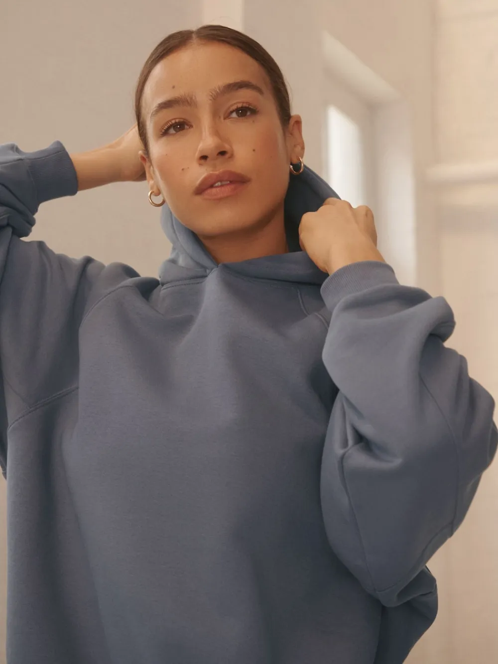 Best Next bleu pâle - Sweat à capuche épais coupe standard décontracté