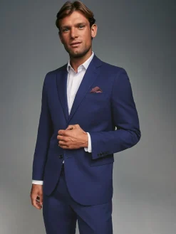 Sale Next bleu vif - - Veste de costume texturée Coupe sur mesure