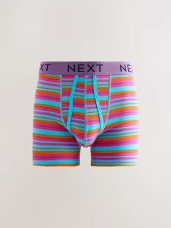 Best Next - Lot de 10 - Boxers avec ouverture sur le devant Bleu/Orange Pois lumineux