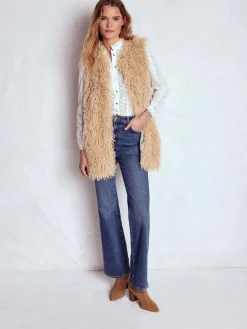 Boden Longue veste sans manches en fausse fourrure|Femme Manteaux Et Vestes