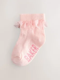 Baker by Ted Baker Bordeaux/écru/rose - Lot de 5 chaussettes fille| Chaussettes Et Collants