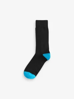 Sale Next - Lot de 7 - Chaussettes riches en coton pour homme Bout de talon noir