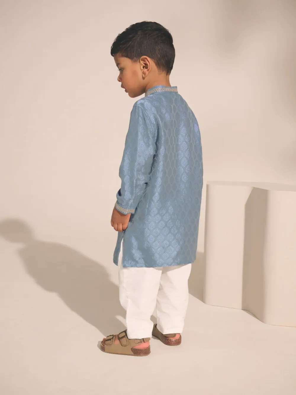 Next - Eid Kurta (3mths-16yrs) Brodé feuille bleue