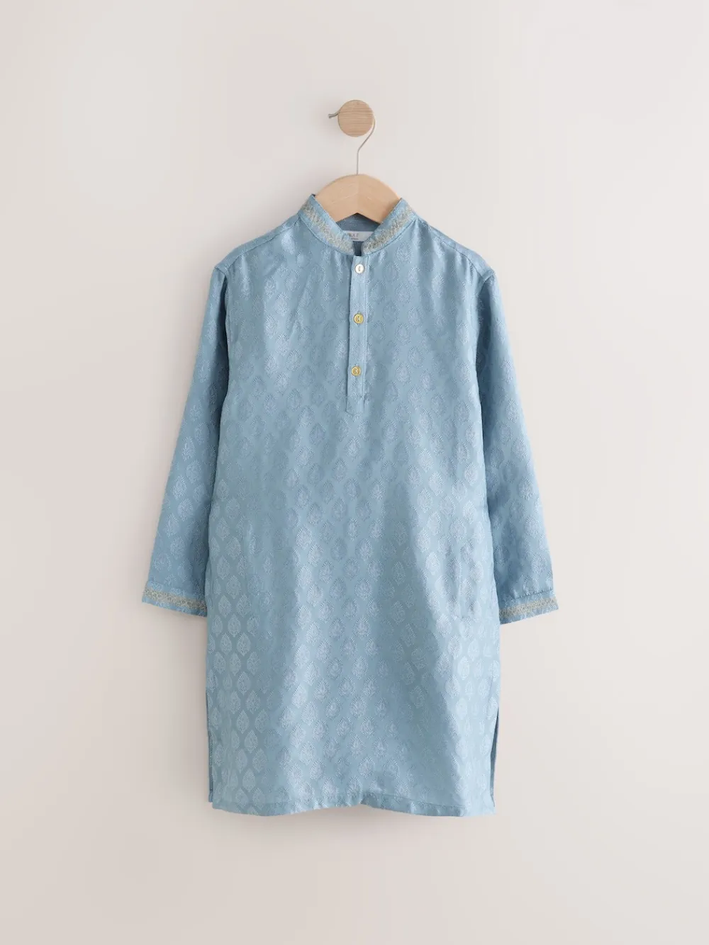 Next - Eid Kurta (3mths-16yrs) Brodé feuille bleue