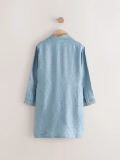 Next - Eid Kurta (3mths-16yrs) Brodé feuille bleue