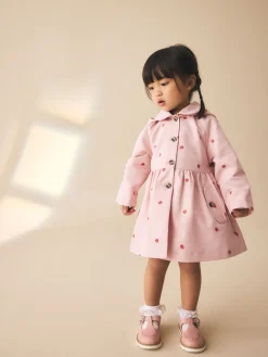Best Next Broderie rose - Manteau boutonné résistant à la douche (3mois-7ans)
