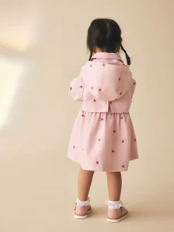 Best Next Broderie rose - Manteau boutonné résistant à la douche (3mois-7ans)