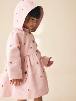 Best Next Broderie rose - Manteau boutonné résistant à la douche (3mois-7ans)