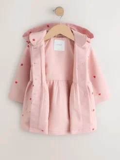 Best Next Broderie rose - Manteau boutonné résistant à la douche (3mois-7ans)