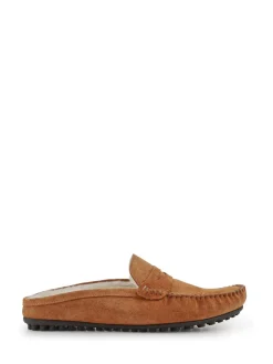 Jones Bootmaker Brun foncé - Chaussons Zap en cuir style mule|Homme Chaussons