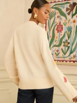 Clearance Love & Roses Cardigan brodé en maille