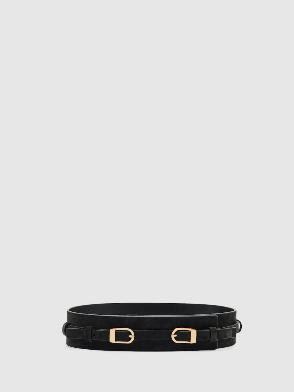 Reiss Ceinture corset Petula à double boucle en daim|Femme Ceintures