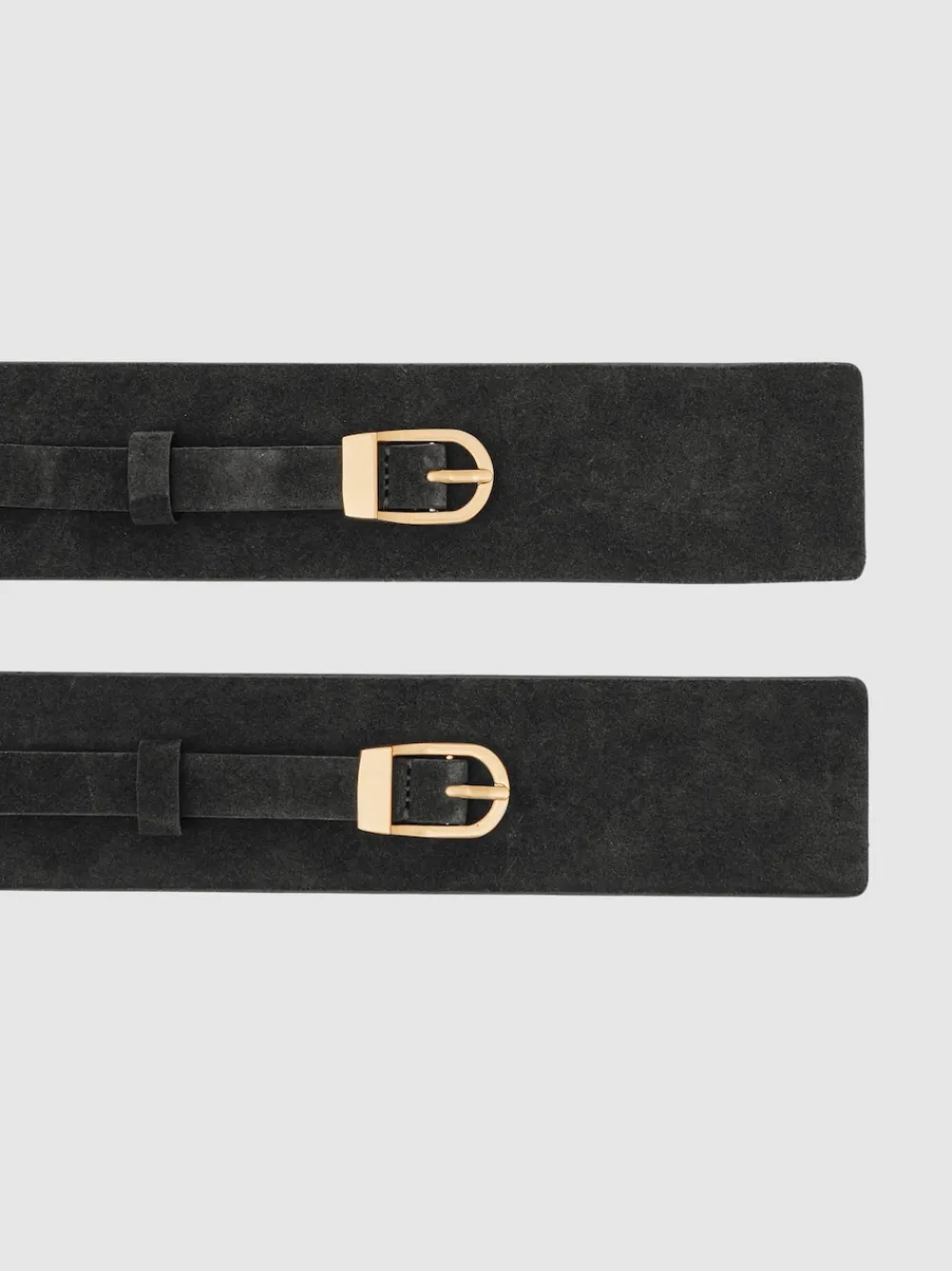 Reiss Ceinture corset Petula à double boucle en daim|Femme Ceintures