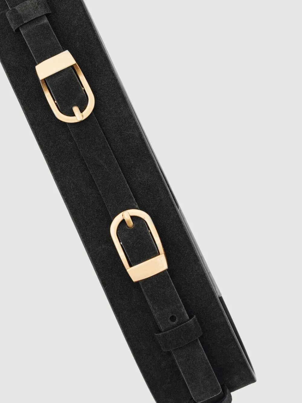 Reiss Ceinture corset Petula à double boucle en daim|Femme Ceintures