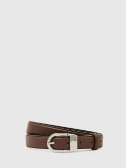 Reiss Ceinture en cuir à boucle incurvée Hazel|Femme Ceintures