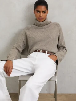 Reiss Ceinture en cuir à boucle incurvée Hazel|Femme Ceintures