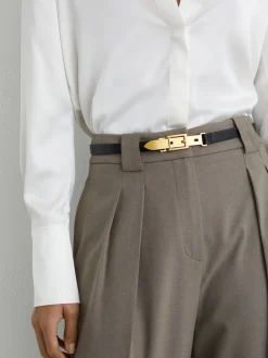 Reiss Ceinture en cuir avec boucle Cora|Femme Ceintures