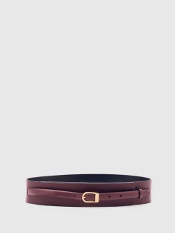 Reiss Ceinture Odell à double bride en cuir style corset|Femme Ceintures