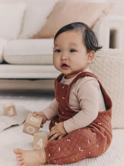 Best Next Cerise marron - Ensemble 2 pièces avec salopette matelassée et body bébé (0mois-3ans)