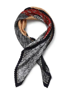 Aela Écharpe rouge plissée à motif paisley|Femme Accessoires Cheveux