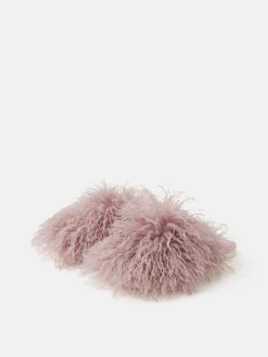 Accessorize Chaussons Shaggy en fausse fourrure|Femme Chaussons