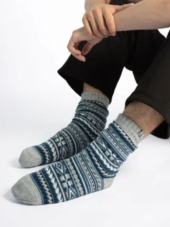 Totes Chaussons chaussettes Toasties Fair Isle doublés en sherpa pour homme|Homme Chaussettes|Chaussettes